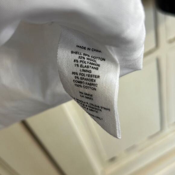 Theory size small navy pin stripe wool blend sweater top blouse - Picture 4 of 4